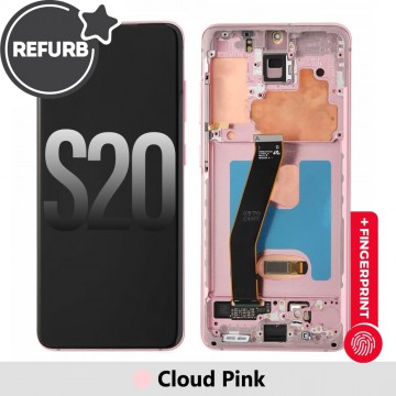 REFURB OLED Screen Replacement with Frame for Samsung Galaxy S20 G980F-Cloud Pink