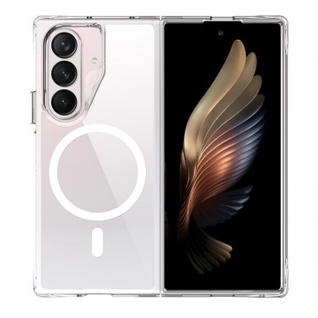 Crystal Clear Transparent Case Cover With Magnetic Ring for Samsung Galaxy Z Fold7 / Z Fold8 Ultra-Transparent