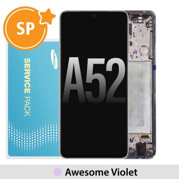 Samsung Galaxy A52 A525 / A526 / A52S A528 OLED Screen Replacement with Frame GH82-25229C/25230C (Service Pack)-Awesome Violet
