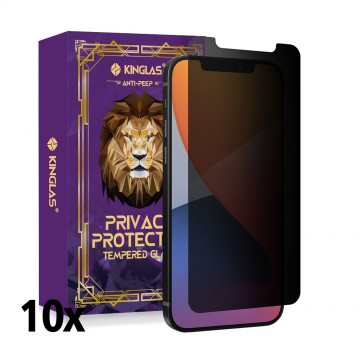 Kinglas 10 Packs Privacy Tempered Glass Screen Protector For iPhone 12 mini