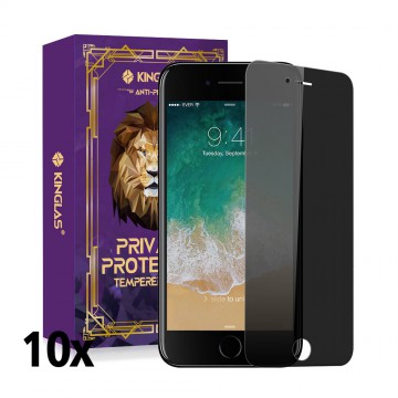 Kinglas 10 Packs Privacy Tempered Glass Screen Protector For iPhone 7 Plus / 8 Plus