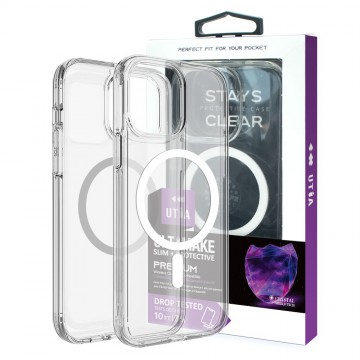 UTIA Ultimake Shockproof Transparent Case Cover With Magnetic Ring for iPhone 12 / 12 Pro